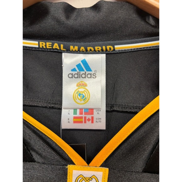 Real Madrid 1999-2000 Adidas Away Soccer Jersey Mens Black Short Sleeve XL NWT - Picture 7 of 9